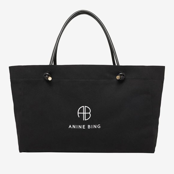 Anine Bing MEDIUM SAFFRON TOTE - Black - Picture 3 of 10